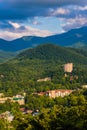 View of Gatlinburg, seen from Foothills Parkway in Great Smoky M Royalty Free Stock Photo