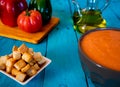 View of gazpacho, a typical Spanish meal Royalty Free Stock Photo