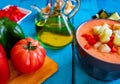 View of gazpacho, a typical Spanish meal Royalty Free Stock Photo