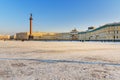 View of General Staff Building and Palace square in winter. Saint Petersburg, Russia Royalty Free Stock Photo