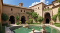 View of The Generalife courtyard, with its famous fountain