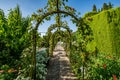 View of the Generalife gardens in Alhambra