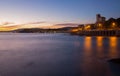 View of Genoa `Quarto dei Mille` at dusk, Italy Royalty Free Stock Photo
