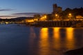 View of Genoa `Quarto dei Mille` at dusk, Italy Royalty Free Stock Photo