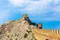 View of Genoese medieval fortress in Sudak Crimea Royalty Free Stock Photo