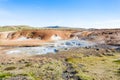 view of geothermal Krysuvik area with mud pools