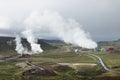 View of the geothermal power station at Krafla, Iceland
