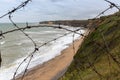 View from the German battery Maisy in Normandy, France, on the beach Royalty Free Stock Photo