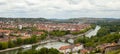 View of the German European city of Wurzburg, a view from the hill.