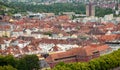 View of the German European city of Wurzburg, a view from the hill.