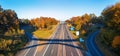 View of the German highway in autumn