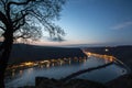 view from the german loreley rock in the evening Royalty Free Stock Photo