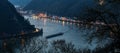 view from the german loreley rock in the evening Royalty Free Stock Photo