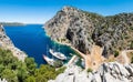 View of Germe Limani harbour of Bozburun village near Marmaris resort town in Mugla, Turkey Royalty Free Stock Photo