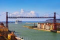 View of Getxo and hanging bridge Royalty Free Stock Photo