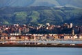 View of Getxo and Portugalete village with promenade Royalty Free Stock Photo