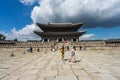 The view of the Geunjeongjeon Hall at Gyeongbokgung Palace in Seoul, South Korea