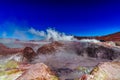 Geyser Sol de Manana in the Altiplano of Bolivia Royalty Free Stock Photo