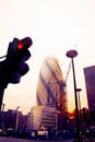 View of gherkin tower in London photographed from below Royalty Free Stock Photo