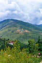 View of the Giant Buddha Dordenma statue from the city of Thimphu, Bhutan Royalty Free Stock Photo