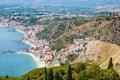 View of Giardini Naxos town on Ionian Sea coast Royalty Free Stock Photo