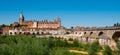 View of Gien with the castle and the old bridge across Loire river, France