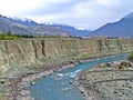 view of Gilgit River, near town of Gilgit, Pakistan Royalty Free Stock Photo