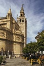 View of the Giralda and the Cathedral of Saint Mary, Seville, Spain Royalty Free Stock Photo