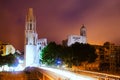 View of Girona - Church of Sant Feliu and Gothic Cathedral