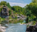 View of the Girsky Tikich river. Buki, Cherkasy region, Ukraine