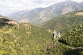 View of the Gisclard Bridge and PyrÃ©nÃ©es-Orientales mountains