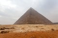 View at Giza Plateau and The Great Pyramid of Giza or Pyramid of Khufu in hazy day