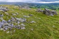 A view of a glacial erratic on the slopes of Ingleborough, Yorkshire, UK Royalty Free Stock Photo