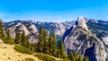 View from Glacier Point at the end of Glacier Point Road of the Sierra Nevada high country in Yosemite National Park Royalty Free Stock Photo