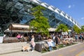 View at the glas whale shopping mall and restaurant on Budapest in Hungary