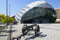 View at the glas whale shopping mall and restaurant on Budapest in Hungary