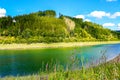 View of the Glingebachtalsperre in summer. Landscape at the Glinge Dam near Plettenberg,