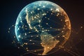 View of global comunications network, concept, generative ai Royalty Free Stock Photo