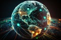 View of global comunications network, concept, generative ai Royalty Free Stock Photo