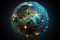 View of global comunications network, concept, generative ai Royalty Free Stock Photo