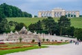 View of Gloriette from the Garden of Schonbrunn palace in the city of Vienna, in Austria
