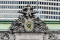 View of The Glory of Commerce sculptural group at Grand Central Terminal.