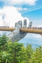 A view of Golden Bridge in Sunworld Ba Na Hills Park in Da Nang, Vietnam.