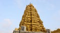 View of Golden Color Shri Subramanya Temple, Murudeshwara, Uttara Kannada, Karnataka,