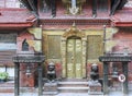 Golden doors to the Tol Nateshwar Temple in Thamel, Kathmandu, Nepal