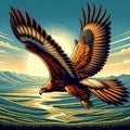 A view of a Golden eagle in flight Royalty Free Stock Photo