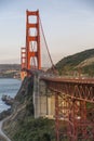 Golden Gate Bridge from Golden Gate Bridge Vista Point at sunset, San Francisco Royalty Free Stock Photo