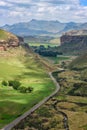 A view of Golden Gate Highlands National Park from the top of the Brandwag Buttress Sentinel rock Royalty Free Stock Photo