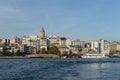 View of the Golden horn Bay and Galata tower in Istanbul Royalty Free Stock Photo