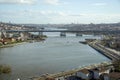 View of Golden Horn seen from Pierre Loti Hill in Eyup district in Istanbul, Turkey Royalty Free Stock Photo